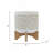 8" CHEVRON PLANTER W/ WOOD STAND, BEIGE