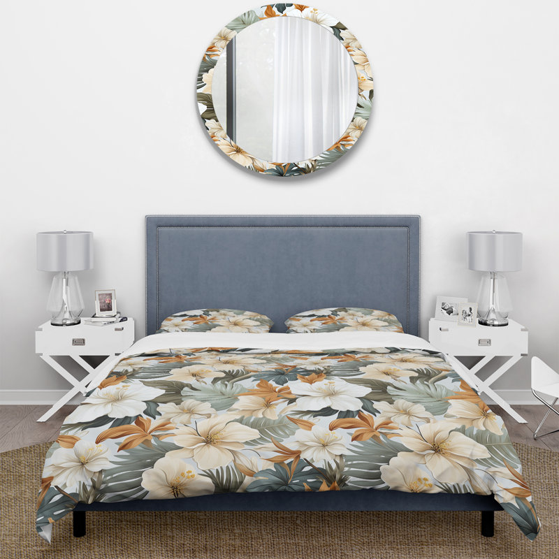 Ensemble de housse de couette Serene Jungle IV, Housse de couette simple + 1 taie décorative stan