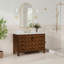 Meuble-lavabo 48 po entièrement assemblé avec structure en bois massif, plateau en pierre reconstituée et prise homologuée UL