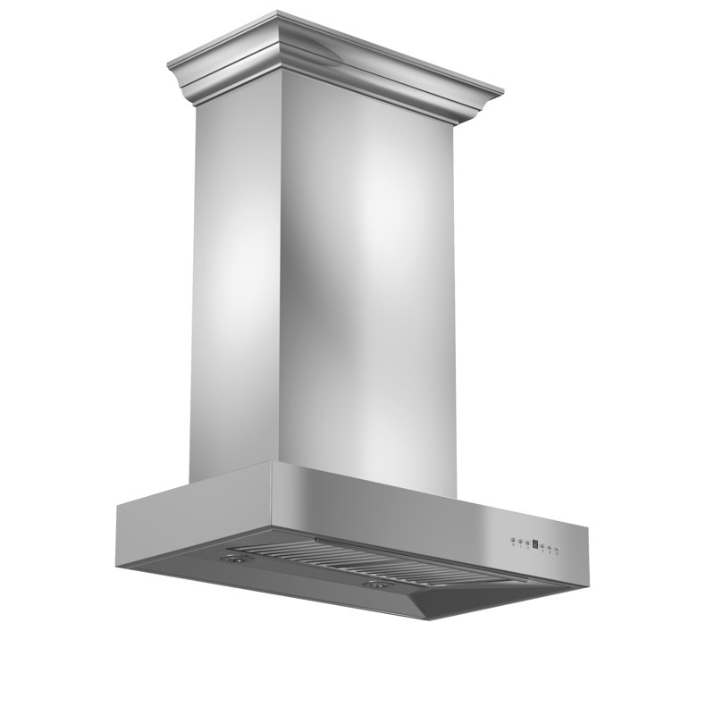 30" KECOM 500 CFM Convertible Wall Mount Range Hood in Brushed 430 Stainless Steel