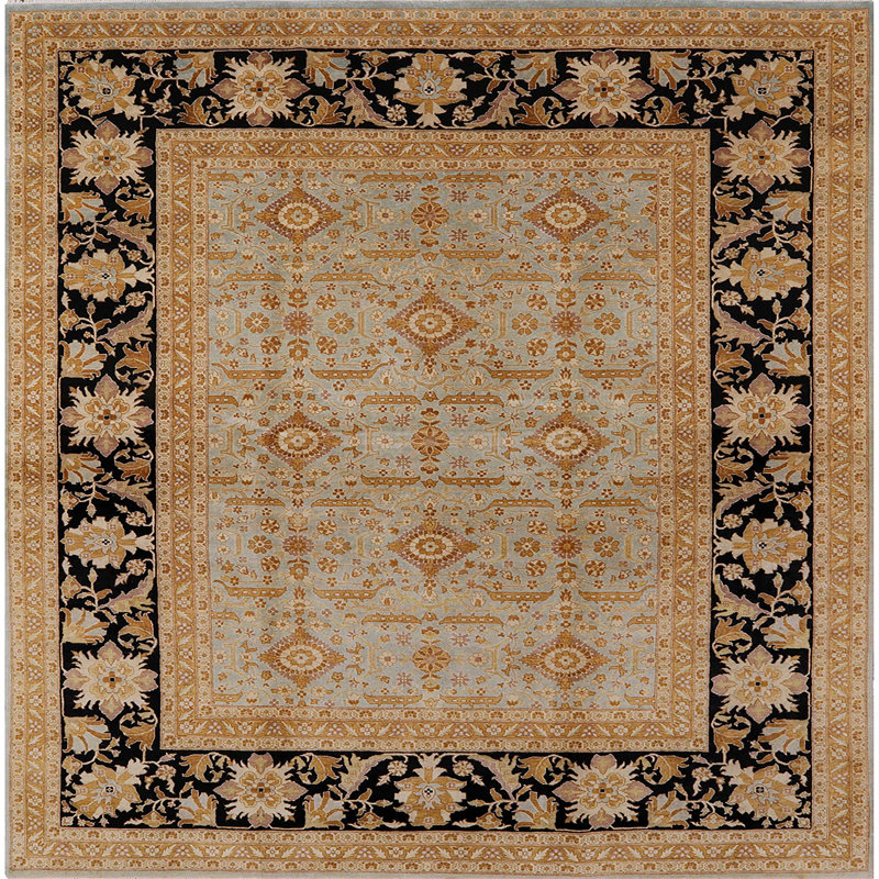 Tapis 10028 de style Mid-Century 100% lavable à la machine, Carré 3 pi