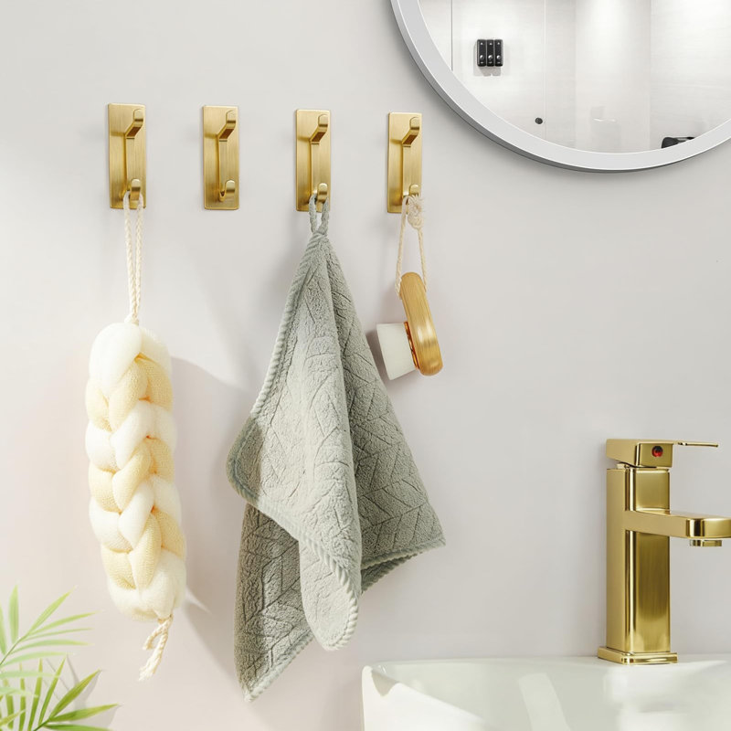 Metal Wall Mounted Required Wall Hook, Gold
