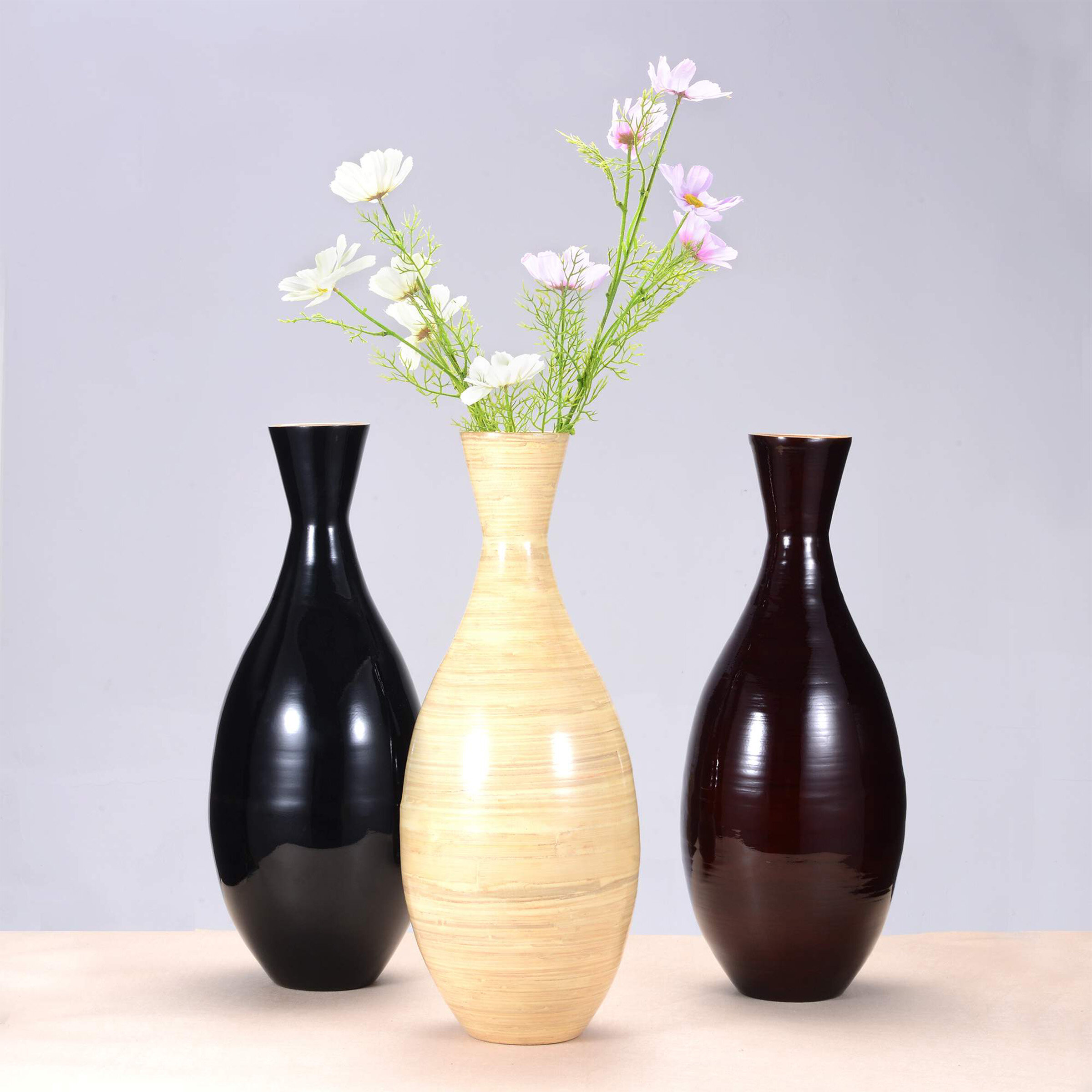 World Menagerie Burholme Bamboo Teardrop Floor Vase | Wayfair