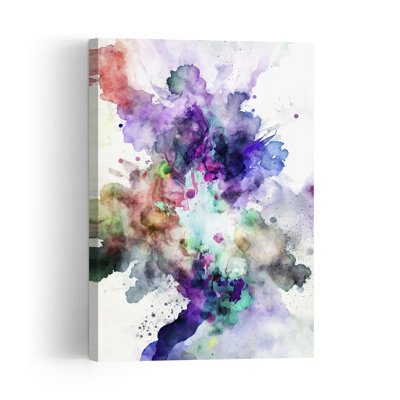 Abstract Color Explosion Abstract Contemporary Modern Violet Wall Art Print 1 Piece Wrapped Canvas Wall Art