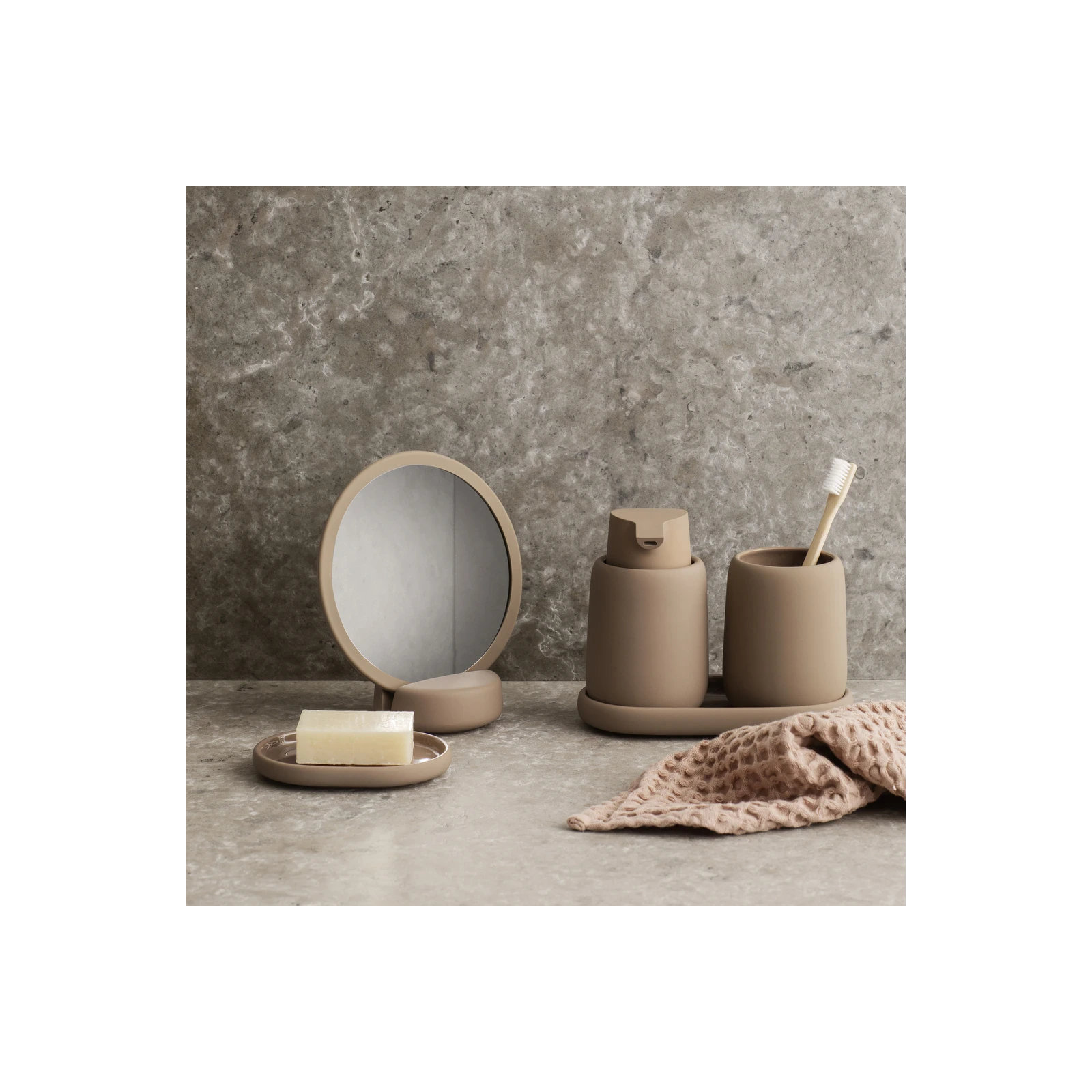 SONO Soap Dispenser, Silicone Covered Tan