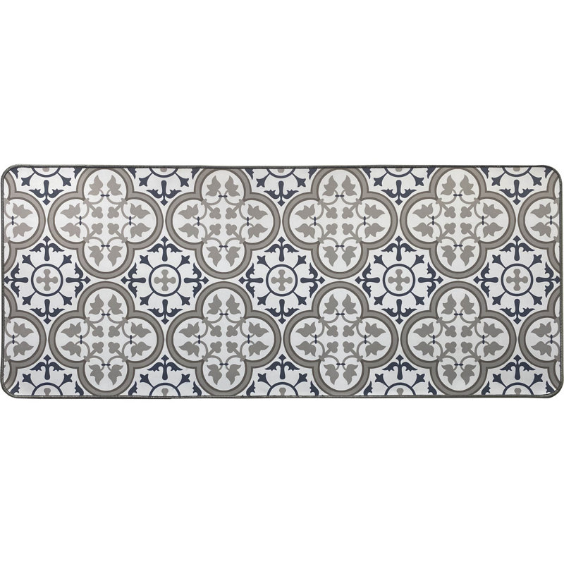 Tapis de cuisine Paco, Rectangle 2 pi x 4 pi, Bleu / Gris pâle