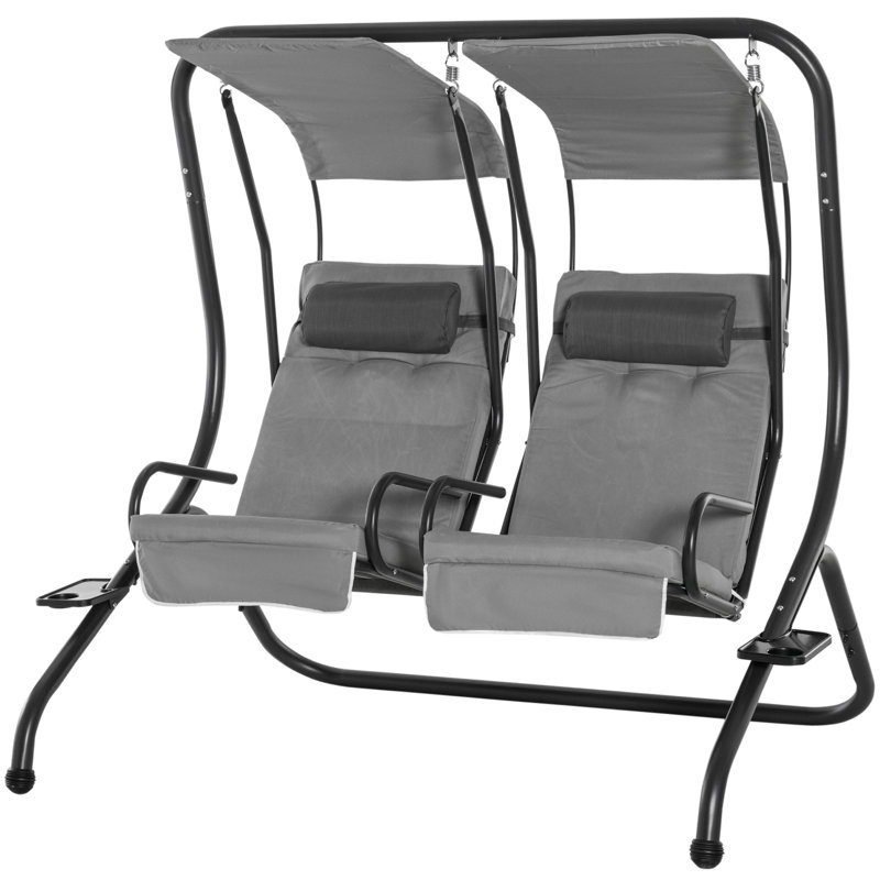 Aubury 2 Person Porch Swing with Canopy