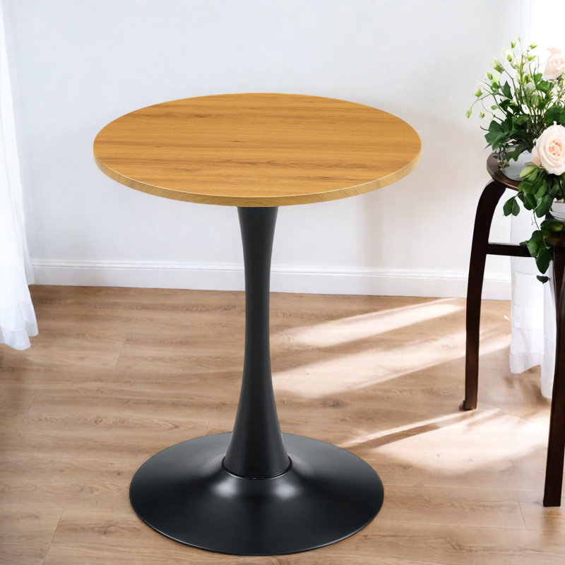 Table de salle à manger moderne peu encombrante, bois aggloméré, tulipe de style Mid-Century, pour petits espaces