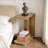 C-Shaped Bedside Table with Slatted Design