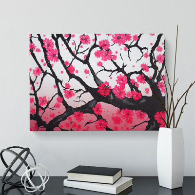 Delicious Cherry Blossom Tree Flowers - Wrapped Canvas