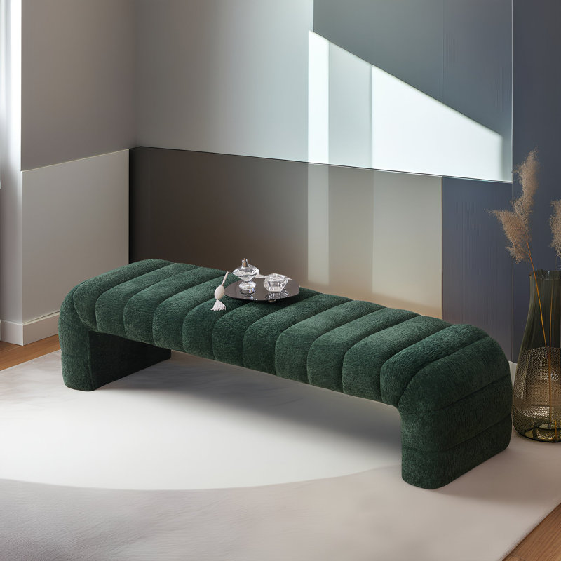 Banc rembourré 69,6 po, Vert