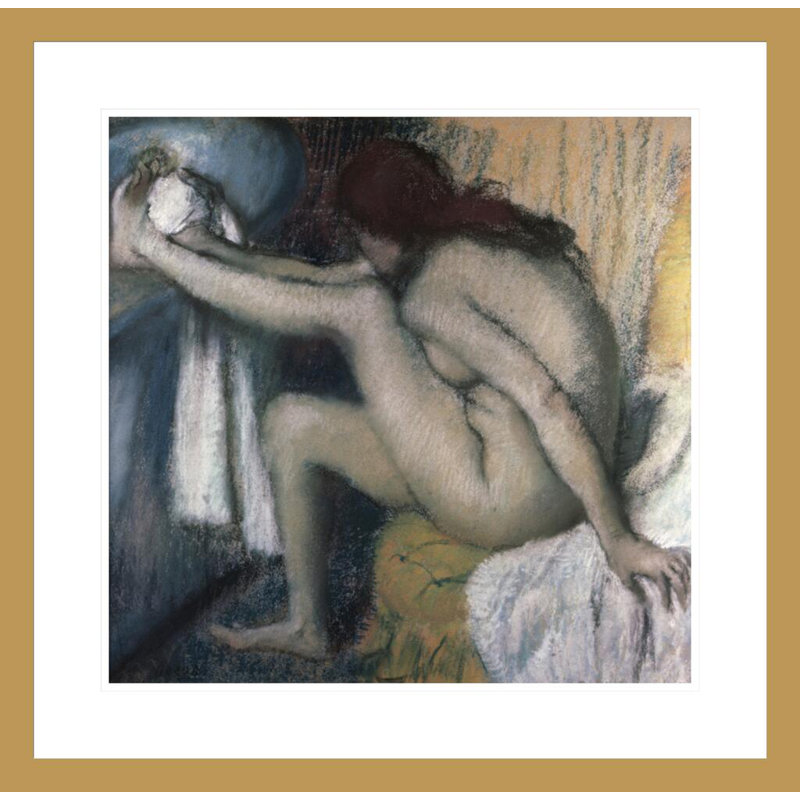 «After the Bath» par Edgar Degas, impression giclée sur cadre, H 23,5 po x l 23,97 po