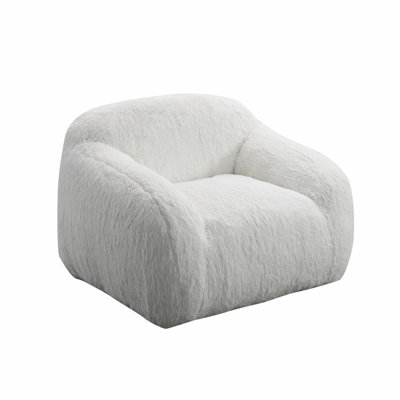 Polar Bear Faux Fur Swivel Cuddle Chair