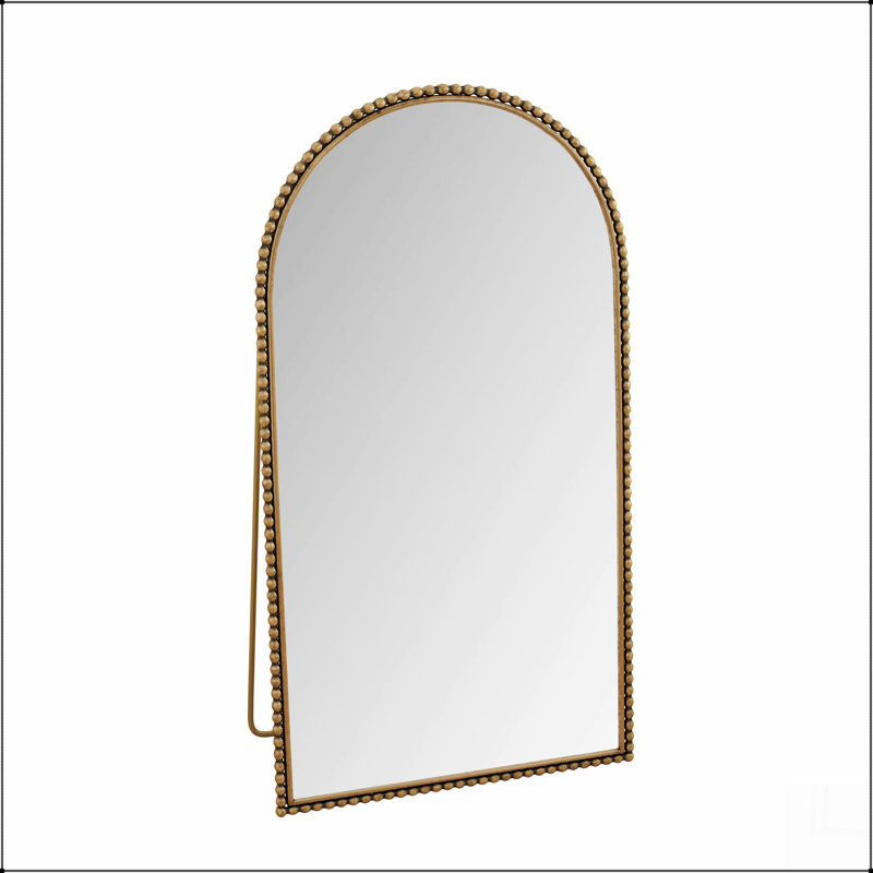 Iron Arch Retro Full Length Mirror With Supporting Feet, For Living Room, Bedroom (Gold), Gold