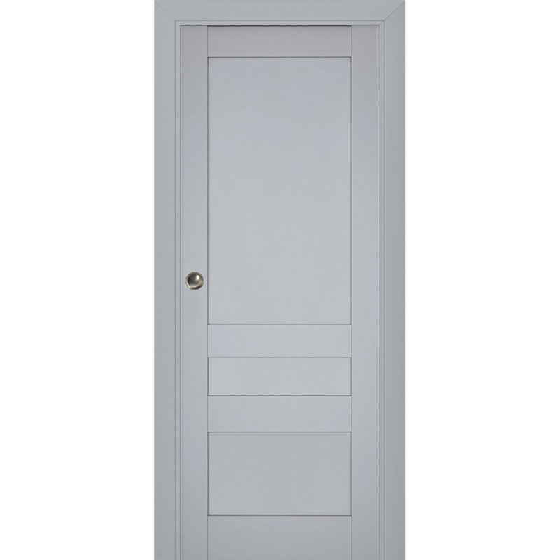 Porte de placard à panneaux Veregio, 30 po x 80 po, Gris