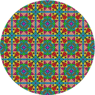 Tapis décoratif floral bleu