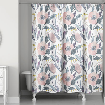 Rideau de douche simple floral Gonesse