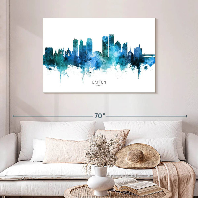 Dayton Ohio Skyline III, 8" H x 12" W