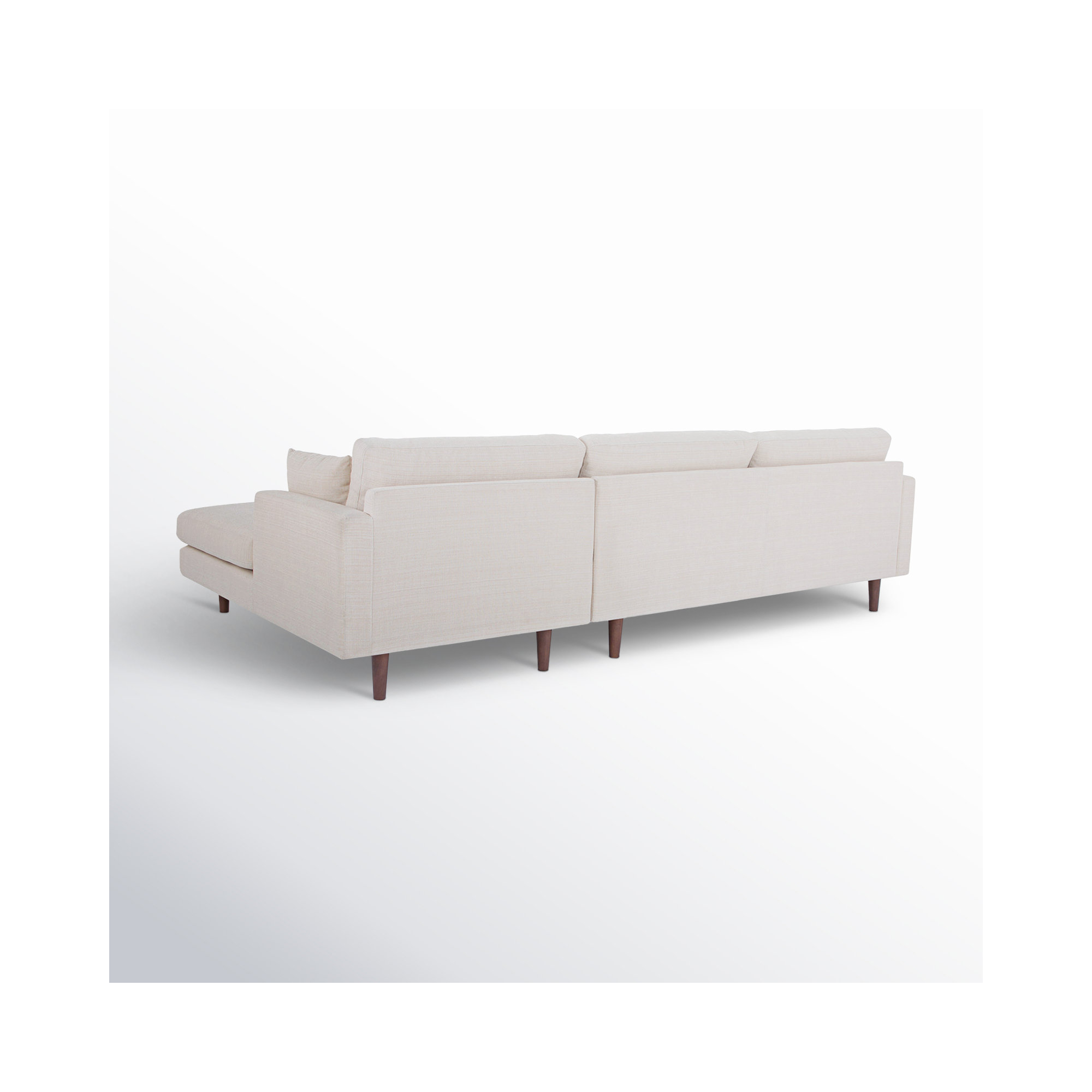 Laguna Upholstered Chaise L-Sectional, Cream Performance Basketweave, Right Hand Facing