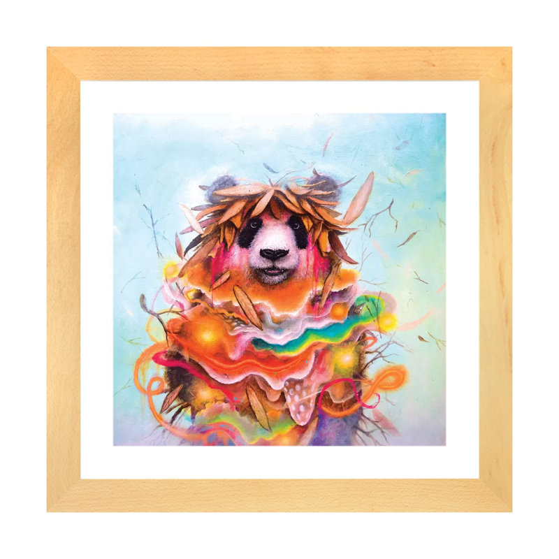 «Carnival Cocoon» par Scott Mills - impression d'art graphique, H 24 po x l 24 po x p 1 po, Papier avec cadre beige, Blanc