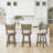 Fowey Wood Adjustable Height Swivel Stool With Horizontal Ladder Back And Cut-Out Handle, Weathered Walnut
