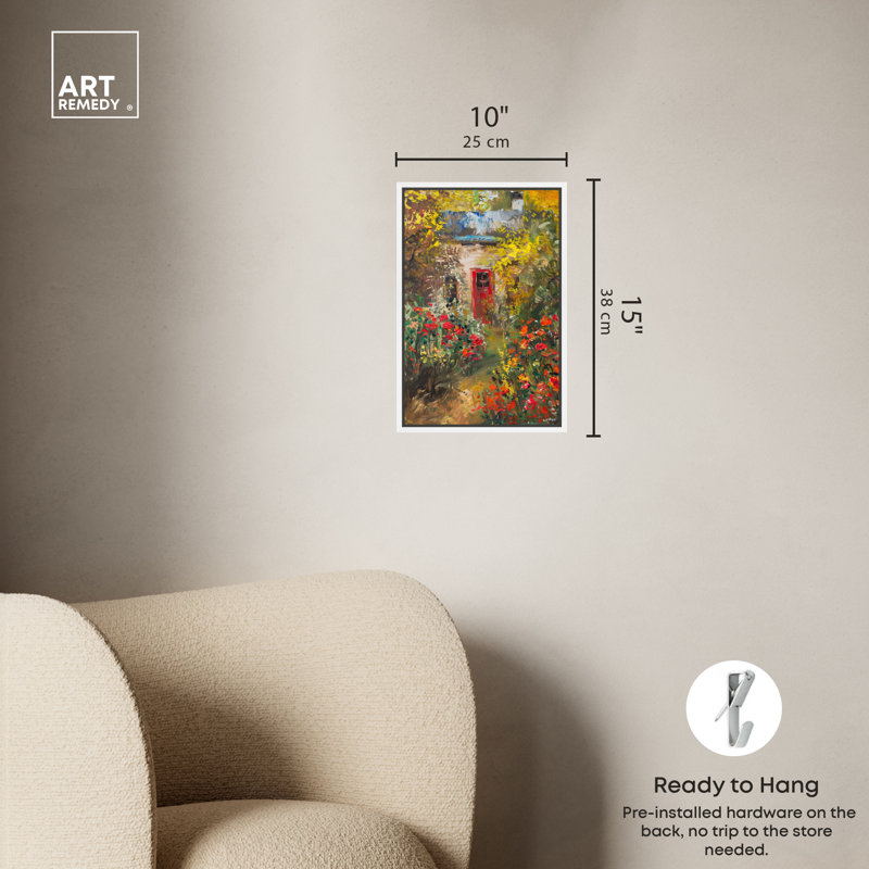 Art mural Secret Fall Garden par Art Remedy, galerie tendue, 36 po x 54 po, Cadre blanc, 16" H x 11" W