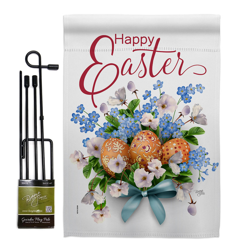 Double Sided 18.5'' H x 13'' W Polyester Easter Flag Set