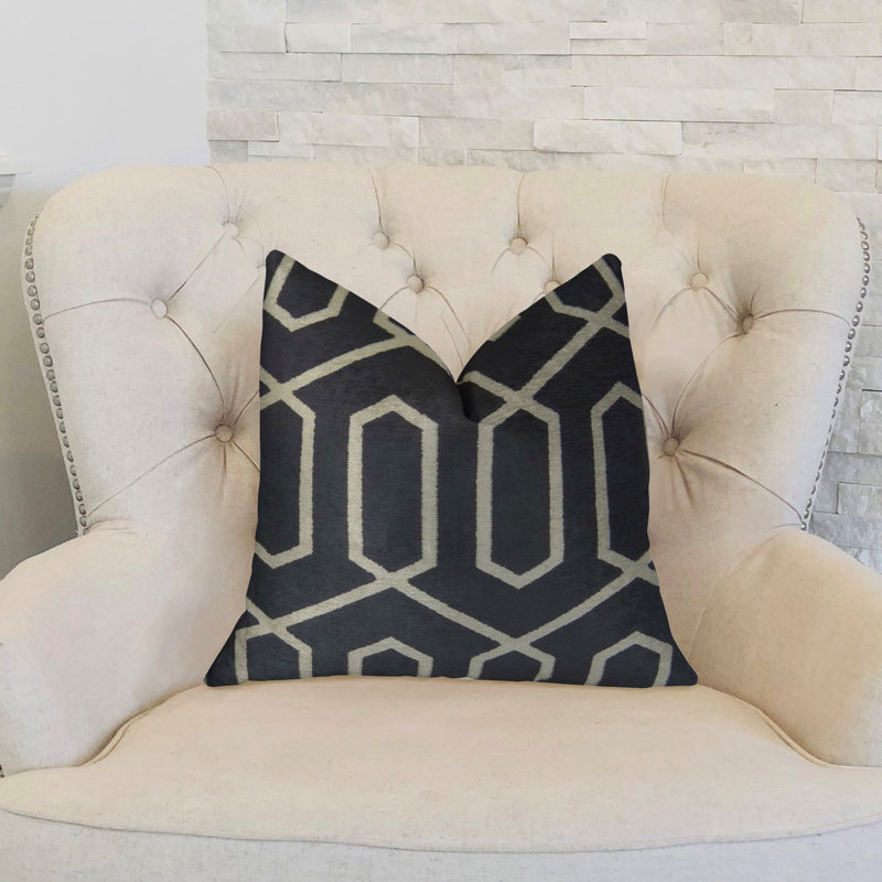 Coussin de luxe en treillis fabriqué à la main, 16 po x 1 po, Coussin décoratif
