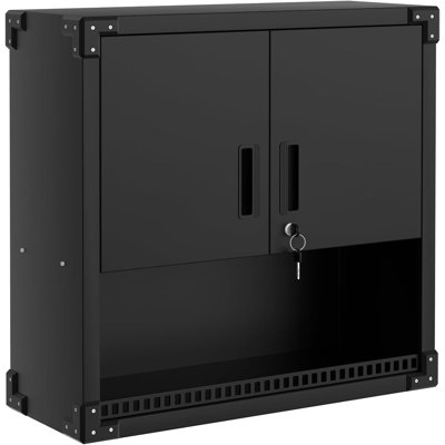 Armoire murale de garage flottante robuste avec serrure et tablettes réglables - Organisateur de rangement en acier 30,3 po pour atelier, entrepôt, cuisine et maison