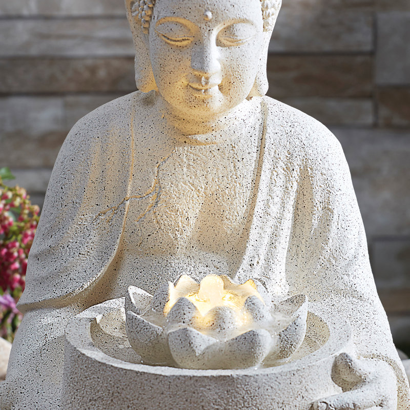 Outdoor Fountain with Lights