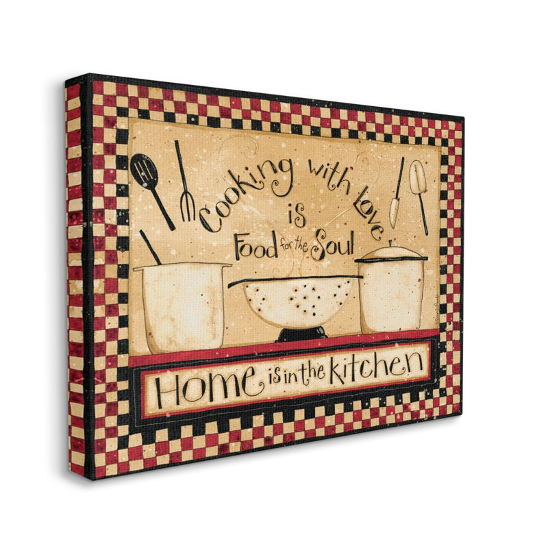 «Cooking with Traditional Traditional Kitchen Kitchen» par Dan DiPaolo - impression d'art graphique, Toile tendue