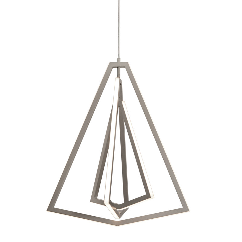 Luminaire suspendu géométrique à DEL 1 lumière Mor /, Nickel satiné
