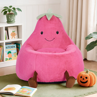 Cartoon Eggplant Bean Bag Chair, Kids Room Eggplant Sofa With Washable Sofa Cover Or Reading, Lounging And Watching TV
