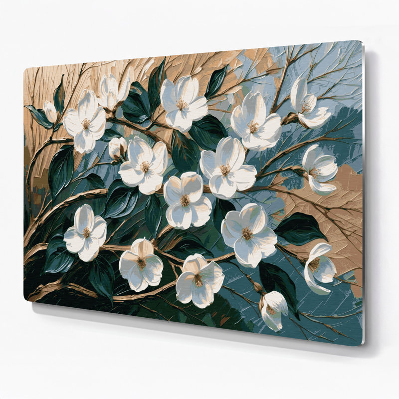 Art mural en métal Botanical Dogwood, H 288 po x l 432 po x P 0,05 po