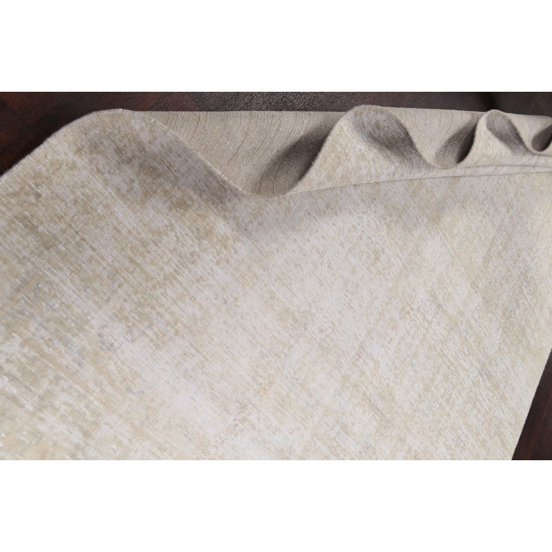 One-of-a-Kind 6'3" X 9'3" 1950s Wool Area Rug in Ivory