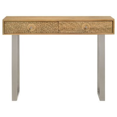 Harmony Natural And Silver 2-Drawer Console Table