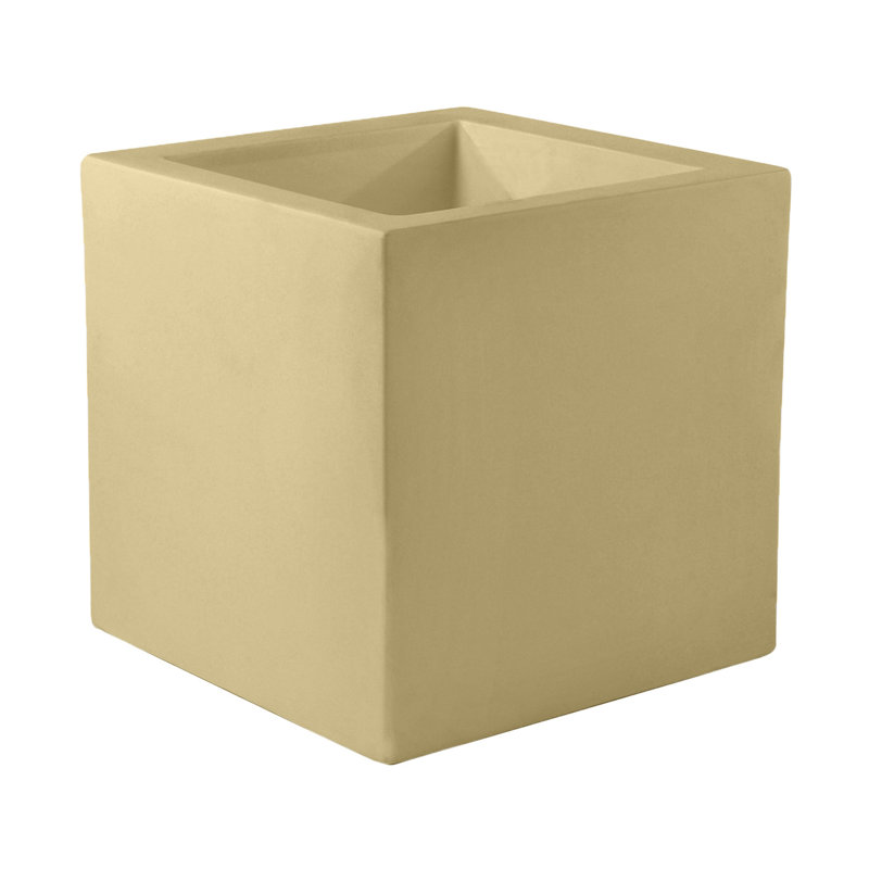 Nano Resin Pot Planter, 4" H x 4" W x 4" D, Ecru