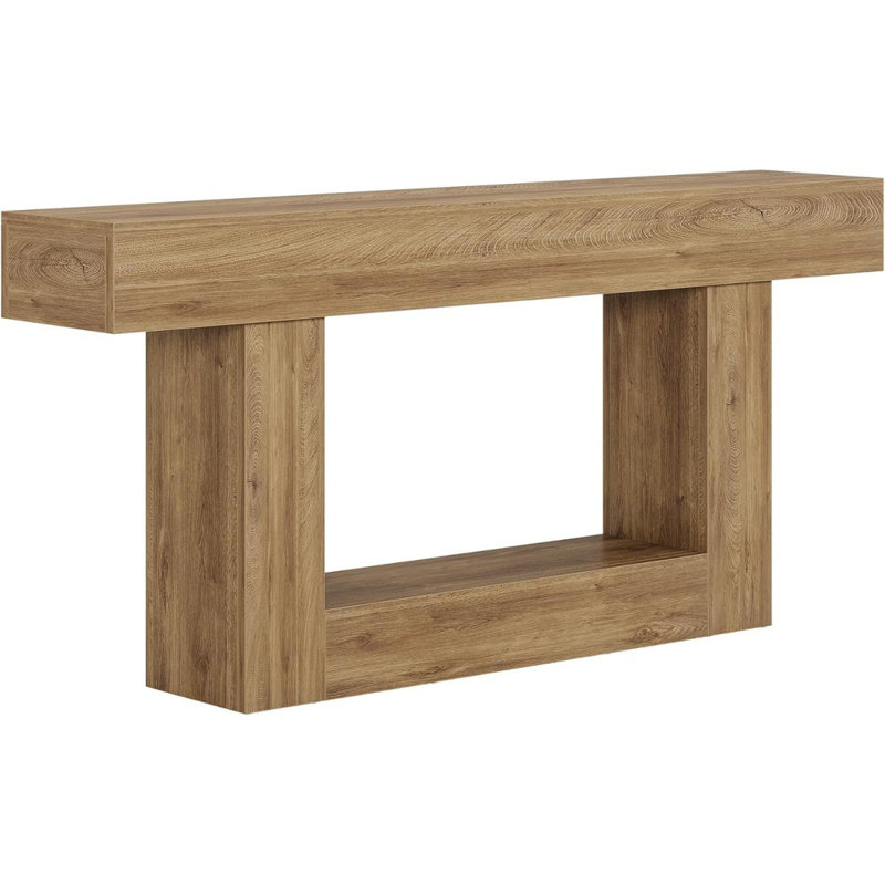 2Tier Side Table,Entryway Table,Console Table, Light Brown