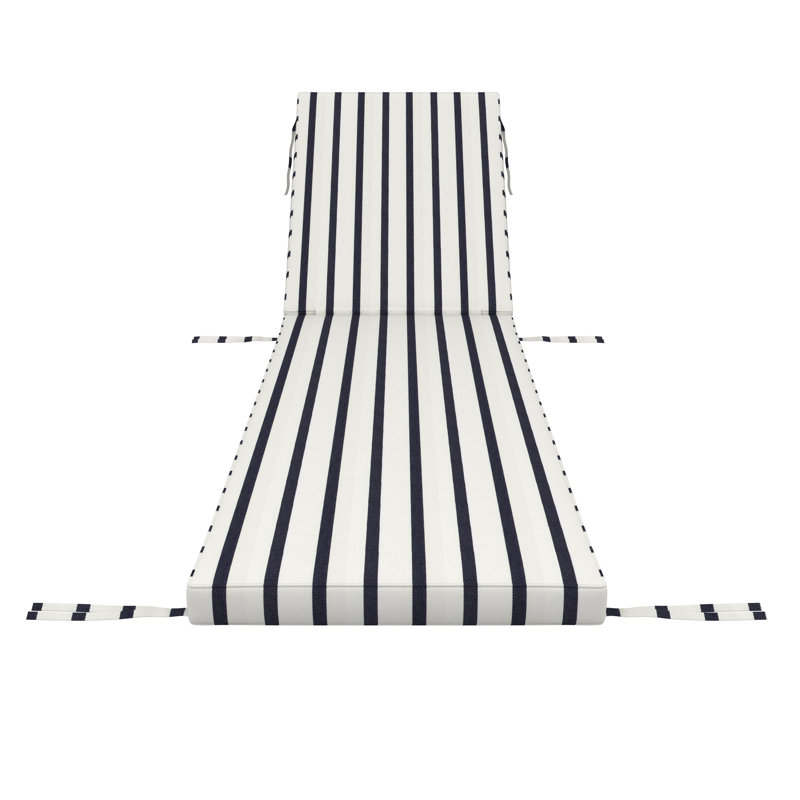 Outdoor Chaise Cushion With Sunbrella Fabric, 21" W x 78" D, Sunbrella® Lido Indigo