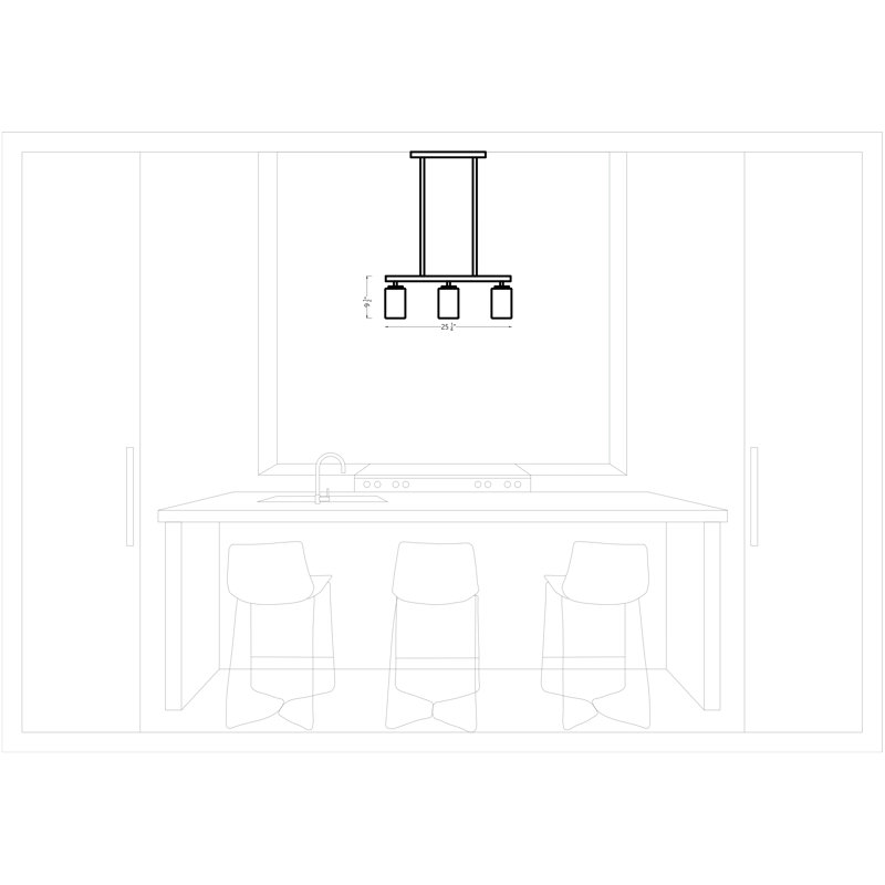 Oslo Three Light Island Pendant from Generation Lighting , Brushed Nickel, No