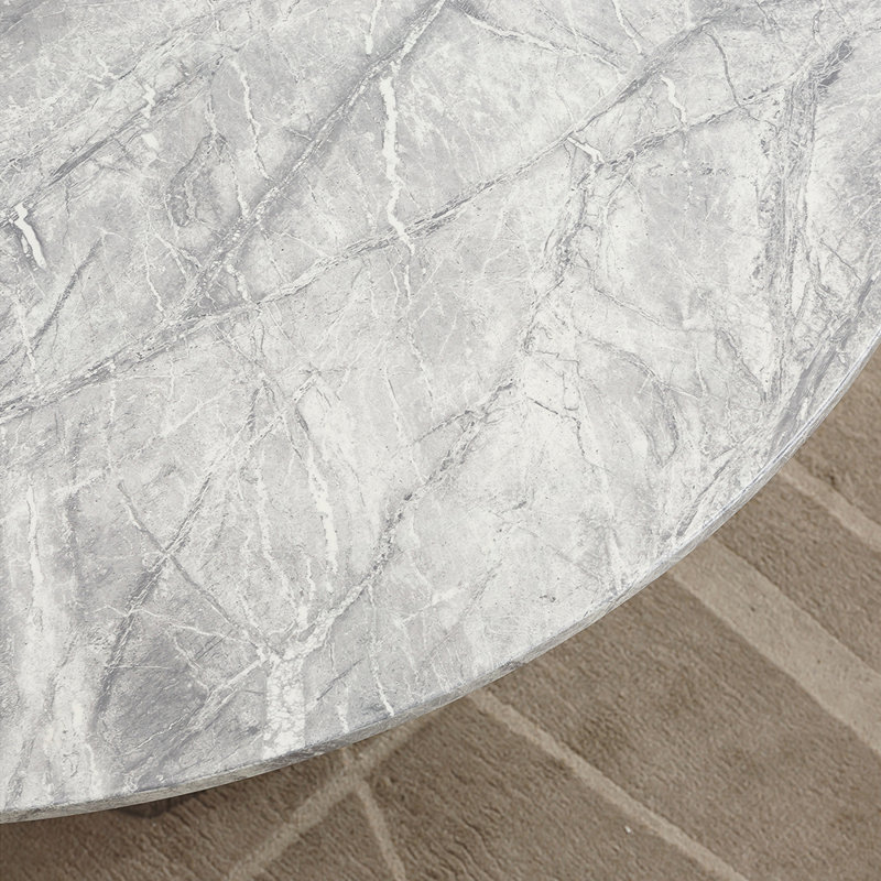 Table de salle à manger 47 ", Blanc, Argent argent