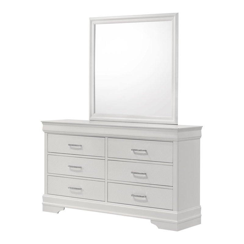 Miroir de chambre Amalia (miroir seulement), Blanc