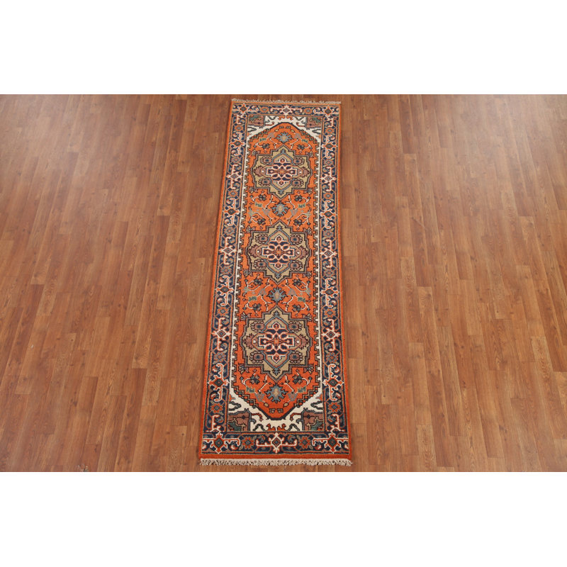 Tapis de couloir oriental orange 3x8