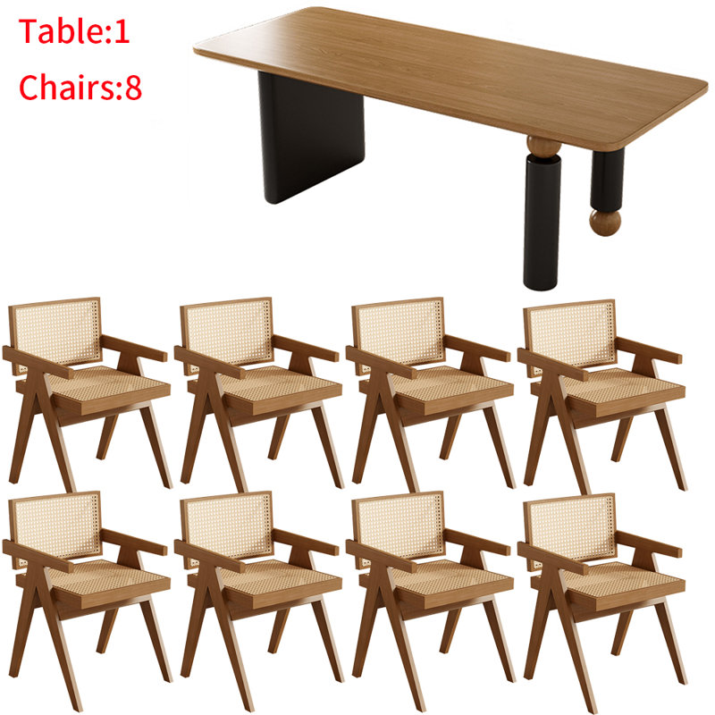 Ensemble de table à manger japonais en bois massif, Noir, H 29,5 po x L 78,7 po x l 35,4 po