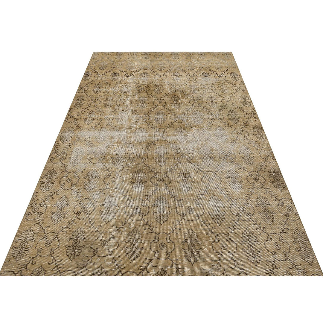 Vintage Brown Vintage Wool Handmade Area Rug