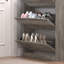 Armoire de rangement pour chaussures 24 paires, 3 tiroirs rabattables, tablettes réglables et 9 crochets - Rangement pour entrée peu encombrant-1624765908
