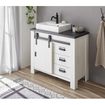 Jackeline 950mm Free Standing Single Bathroom Vanity with Marble Top