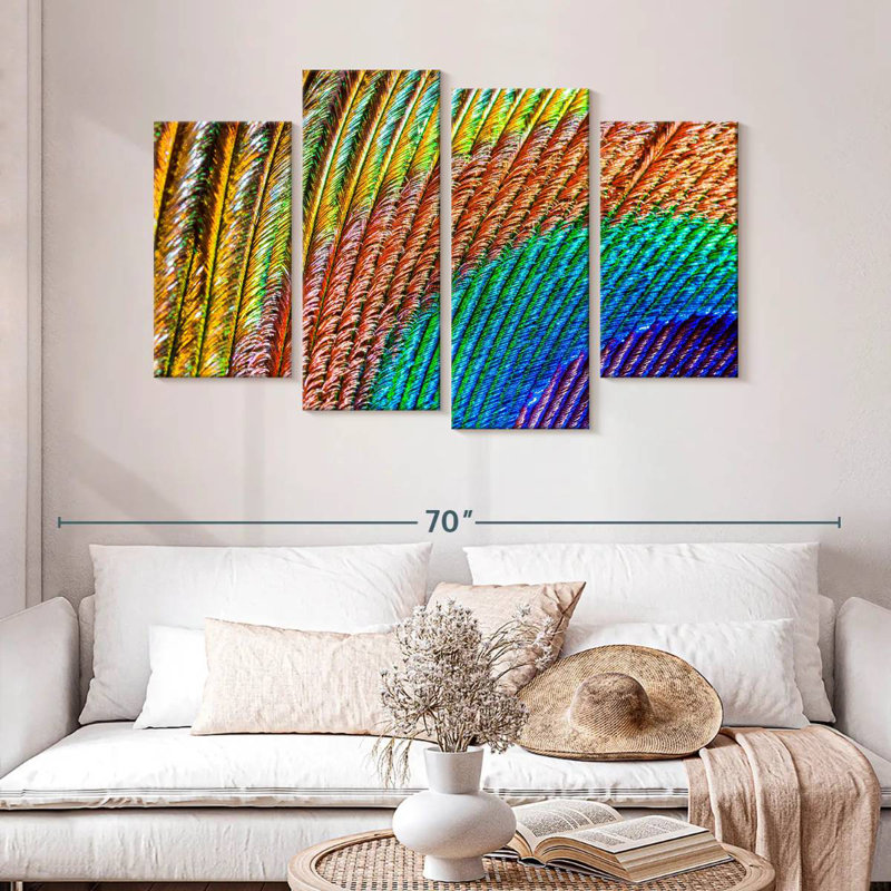 Brampt Abstract Peacock Feather, 32" H x 52" W