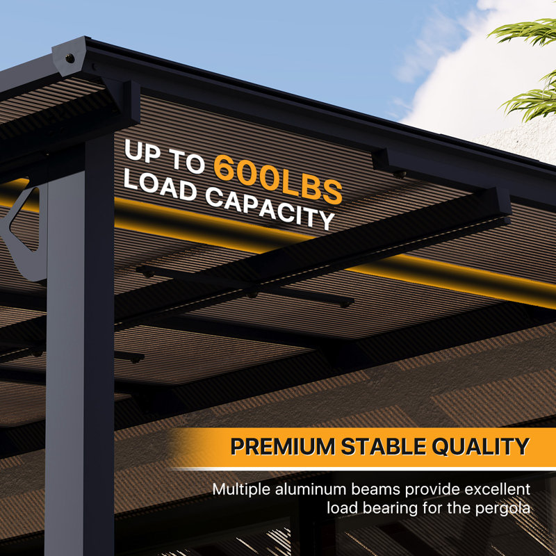8 Ft. W x 10 Ft. D Outdoor Metal Pergola with Sloped Roof Patio Gazebo for Backyard, Deck
