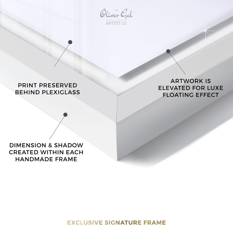Oliver Gal Following Traces Abstract - Luxury Shadowbox Framed Wall Art, 25.5" H x 17.5" W, White
